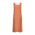 thumbnail image 5 of Jsaierl Robes d'Été pour Femmes 2024 Décontractées Boho Robe Soleil Col Rond Sans Manches Plage Vacances Robes Maxi avec Poches, 5 of 5