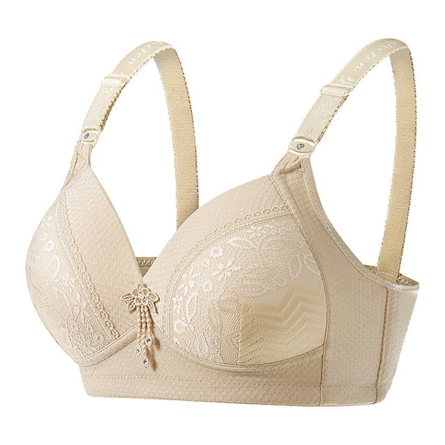 Clearance Sale 2025 Bra Ladies Summer Solid Color Non Non Rim Thin Cotton Gathering Underwear Bra