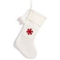 thumbnail image 1 of Bas Tricotés de Noël avec Alphabet Personnalisé, Décorations Alphabet, Chaussettes Initiales Flocon de Neige Blanc, 1 of 9
