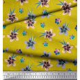 thumbnail image 3 of Soimoi Yellow Cotton Duck Fabric Leaves & Flower Floral Print Sewing Fabric Yard 56 Inch Wide, 3 of 3