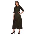 thumbnail image 3 of Moomaya Long Button Down Shirts For Women Front Slit A-Line Kurtis Summer Kurta, 3 of 5