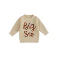 thumbnail image 1 of SUNSIOM Kid Girl Autumn Sweater, Long Sleeve Round Neck Flower Letter Embroidery Pattern Knitwear Pullover, 1 of 8