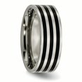 thumbnail image 4 of Titanium 8mm Black IP-plated Polished Band Size 8.5, 4 of 6