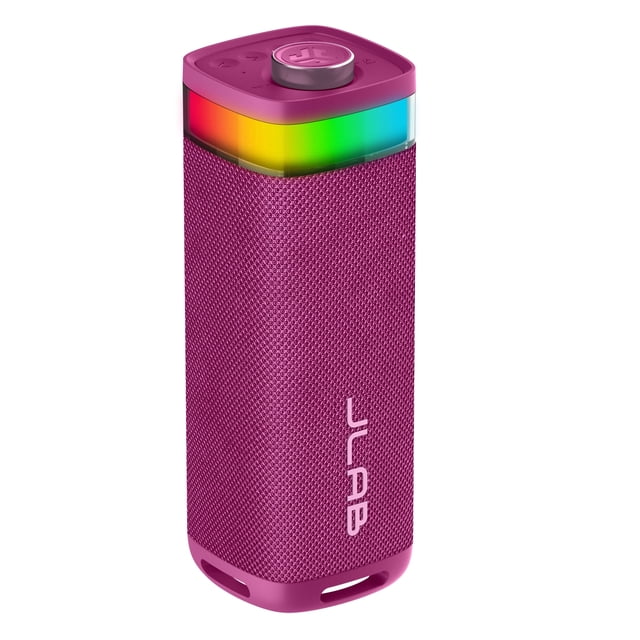 JLab JBuds Party Portable Bluetooth Speaker, 30W, 12 Hour Playtime, RGB Lighting, Splashproof, Mulberry