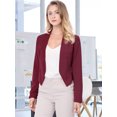 thumbnail image 2 of INSPIRE CHIC Veste Blazer Courte Sans Col pour Femme, de Travail/bureau/affaires Décontracté, 2 of 4