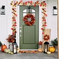 thumbnail image 4 of EGNMCR Halloween Thanksgiving Decorations Artificial Leaf Garland Rattan Hanging Pumpkin Maple Leaf Garland Indoor Home Halloween Christmas Party Fireplace Decorations Plasti c Maple Leaf Rattans, 4 of 6