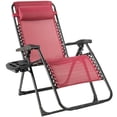 thumbnail image 3 of Gymax Chaise Longue Inclinable Pliable Zéro Gravité avec Plateau Porte-Gobelet et Coussin Rouge, 3 of 7
