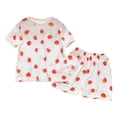 thumbnail image 1 of XASZHN Vêtements à Manches Courtes pour Garçons et Filles, Ensemble de Vacances Rouge 3-4 Ans, 1 of 7