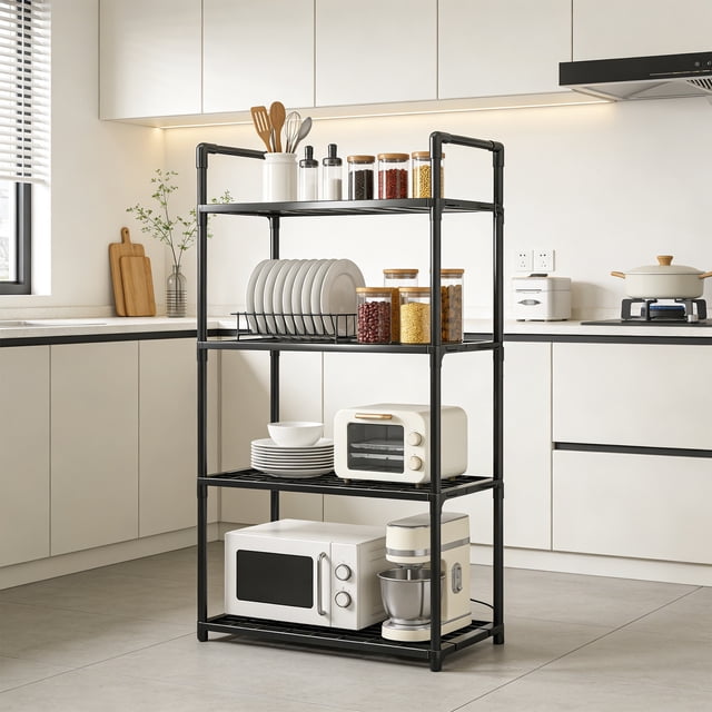 EGNMCR Storage Bins, Storage Containers Kitchen Rack Trolley Floor Standing Multi Layer Household Storage Rack Bathroom Rack Can Accommodate Toiletries And Daily Necessities Plastics Shelves