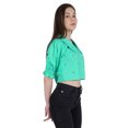 thumbnail image 4 of Moomaya Puff Sleeve Crop Top For Women Solid Button Down Collar Designer Shirt, 4 of 7