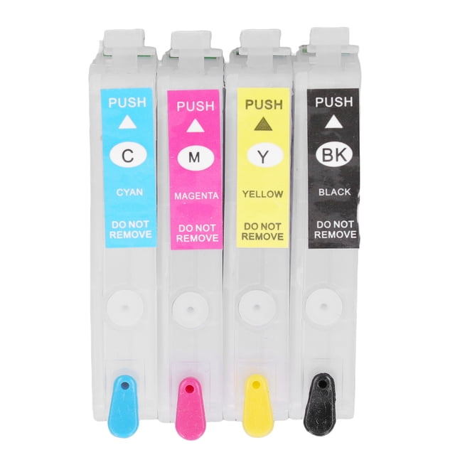 Ink Cartridges, Durable PP Refill Ink Cartridges Reusable Output Odorless 4 Colors Accurate Printing With Permanent Chip For Inkjet Printer MUGBK MUGC MUGM MUGY,T2991A T2992A