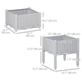 thumbnail image 3 of Outsunny 2 Piece Raised Garden Bed PP Raised Flower Bed Light Grey, 3 of 10
