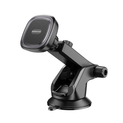 BOROFONE BH97 Car Magnetic Phone Holder Dashboard Windshield Holder Mount with Flexible Arm & Built-in Strong Magnets, Suction Cup Phone Holder Compatible with All Smartphones
