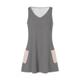 thumbnail image 3 of Timegard Robes pour Femmes Col en V Été Décontracté Robes T-Shirt Sortie de Plage Robe Débardeur avec Poches, 3 of 5