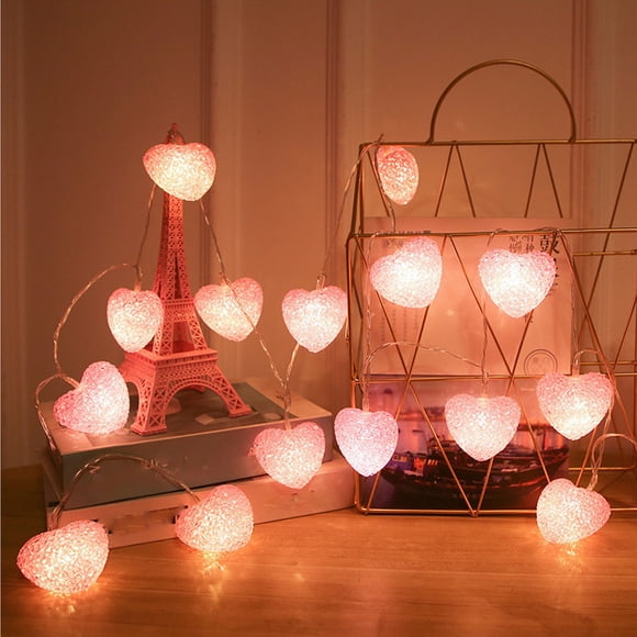 Clearance! KITTEHIGM Valentine Heart Lights String, 6.5Ft Valentines Day Lights with 10 Red 3D Heart Lights for Valentine's Day Bedroom Home Wedding Anniversary Indoor Outdoor Decor