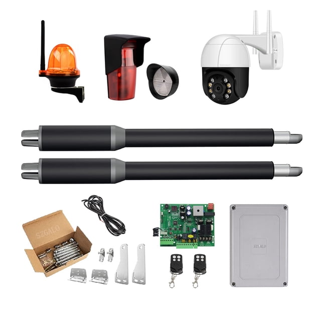 Gate Openers Linear Actuator DC Worm Gear Automatic Swing Gate Opener For Driveway (Photocells, Lamp,Push Button,GSM Operator Optional) ,Ultra-Quiet Operation