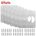 thumbnail image 1 of 2/10Sets Hinge Repair Plate Kitchen Cabinet Door Hinges Mounting Plate with Screw Flat Fixing Brackets Furniture Hardware Tools, 1 of 4