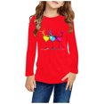 thumbnail image 2 of Huvoen T-Shirt à Manches Longues de Base Confortable pour Filles Blouses et Chemises à Manches Longues à Col Rond pour Filles Chemises à Manches Longues à Imprimés Jolis Chandails Ras du Cou Hauts Blouses Habillées Décontractées Vêtements Rouge 11 Ans, 2 of 5