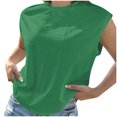 thumbnail image 1 of AherBiu Hauts d'Été pour Femmes à Manches Cap, Haut Basique, T-Shirts, Chemises, Confortable, Couleur Unie, Blouse à Col Rond, 1 of 6