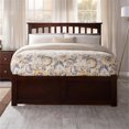 thumbnail image 3 of Mission Full Wood Platform Bed with Footboard and Storage Drawers in Walnut, 3 of 11
