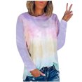 thumbnail image 1 of Nouveaux Hauts d'Été pour Femmes 2023 Mode Grande Taille Col Rond Manches Longues Imprimé Décontracté Sortie Blouses Hauts Chemise à Manches Longues pour Femmes, 1 of 3