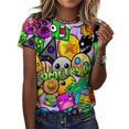 thumbnail image 3 of Geometry Dash Women's T-Shirt Print Graphic Tee Stylish Blouse Trendy Shirt Small, 3 of 8