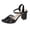 Black, variant on Women's Pointed Toe Ankle Strap Heeled Sandals Chunky Heel Pumps Lightweight Non Slip Wedding Dress Shoes Silver Size 8.5