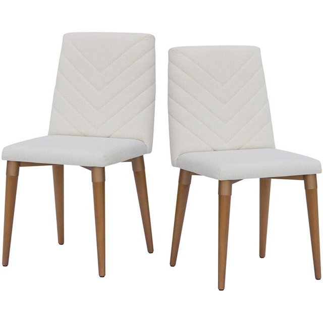 Manhattan Comfort Utopia Dining Side Chair in Beige (Set of 2)
