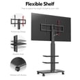 thumbnail image 4 of FITUEYES Meuble Télé Mobile pour Écrans LCD LED OLED Plasma à Écran Plat de 32 à 65 Pouces avec Roulettes, Support Pivotant et Tablettes, Hauteur Ajustable, 4 of 7