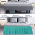 thumbnail image 3 of PiccoCasa Polyester Brushed Bed Skirt with Elastic Dust Ruffles 16" Drop, King Turquoise, 3 of 9