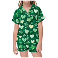 thumbnail image 4 of MIASHUI Ensemble de Pyjama Deux Pièces pour Garçons et Filles, Manches Courtes, Vert Clair, 3-4 Ans, 4 of 4