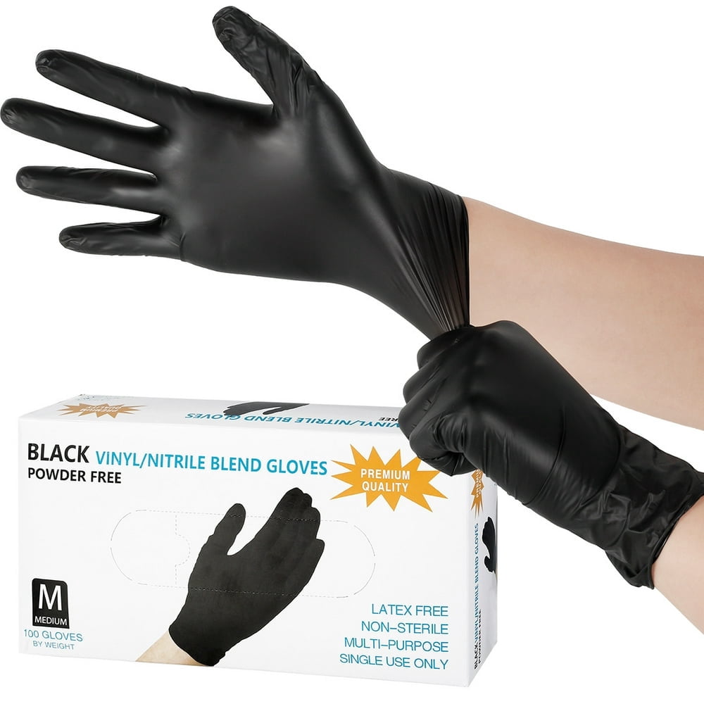 MesaSe 100pcs Professional Nitrile Gloves Multi-Purpose Vinyl Gloves Safety Work Gloves Latex Powder Free Gardening Nitrile Gloves for Home Kitchen Outdoor Use 9 Inch