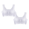 thumbnail image 1 of RKSTN Bras for Women Traceless Comfortable No Steel Ring High Elasticity Stretch 2PC Bras Solid Color Super Soft Breathable Gathering Plus Size Everydays Bras, 1 of 5
