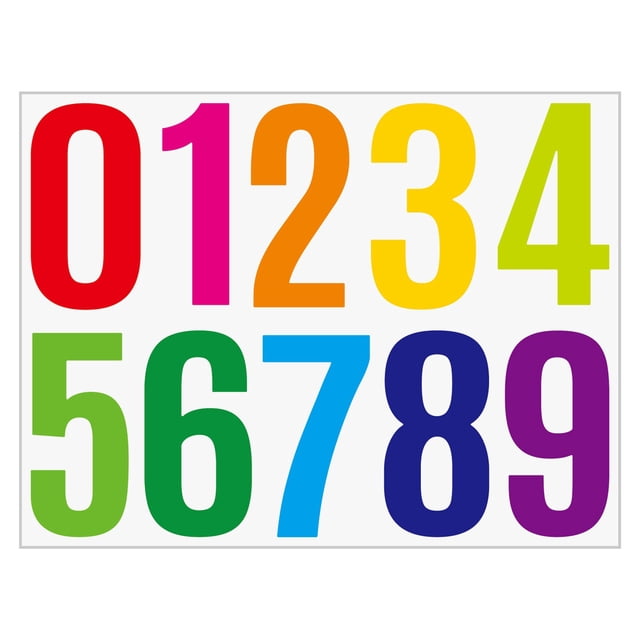 4 Inch Large Size Number Stickers, 1 Sheet Self Adhesive House Numbers for Mailbox, Trash Cans - Waterproof Vinyl Numbers Sticker, for Easy Backing Peeling, Bold and Easy-to-Read House Number Labels