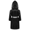thumbnail image 4 of MSemis Boys 3 Piece Boxing Tracksuit Halloween Cosplay Costume Satin Robe with Shorts Punching Exercise Gloves Set Red&Silver 6, 4 of 7