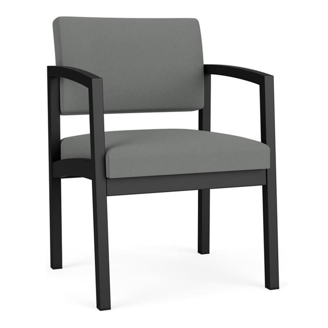 Fauteuil d'Appoint pour Réception et Salle d'Attente Lenox en Acier / Acier Noir / Gris Pâle