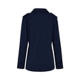 thumbnail image 4 of Innerwin Veste Militaire à Revers pour Femmes Automne Couleur Unie Ajustée Bleu Foncé 4TG, 4 of 8