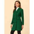 thumbnail image 3 of INSPIRE CHIC Manteau d'Hiver pour Femme à Revers Cranté Trench à Double Boutonnage S Vert, 3 of 5