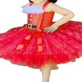 thumbnail image 2 of Sleeveless Bow Tulle Patchwork Slip Dress for Christmas Girls, 2 of 9