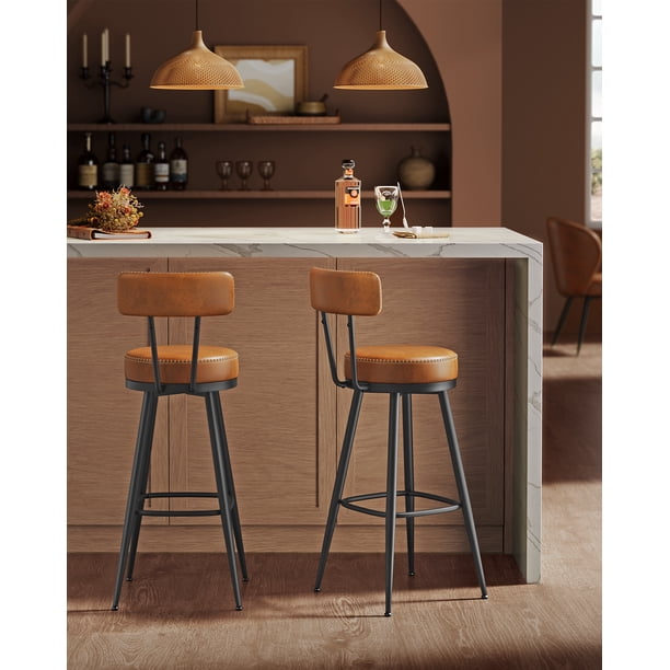 VASAGLE EKHO Collection - Bar Stools Set of 2, Swivel Counter Bar