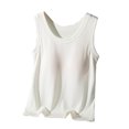 thumbnail image 2 of UPPADA Womens Crewneck Tank Tops Summer Sleeveless Scoop Neck Tees Solid Color Basic Slim Fitted Cami Shirts Womens Tank Tops Camisole Top Built In Bra Adjustable Straps,Clearance on sale, 2 of 6