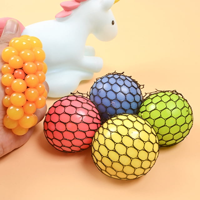 Balle en Maille Squishy, Jouet Balle Sensorielle Portable en Polyéthylène Coloré pour Autobus
