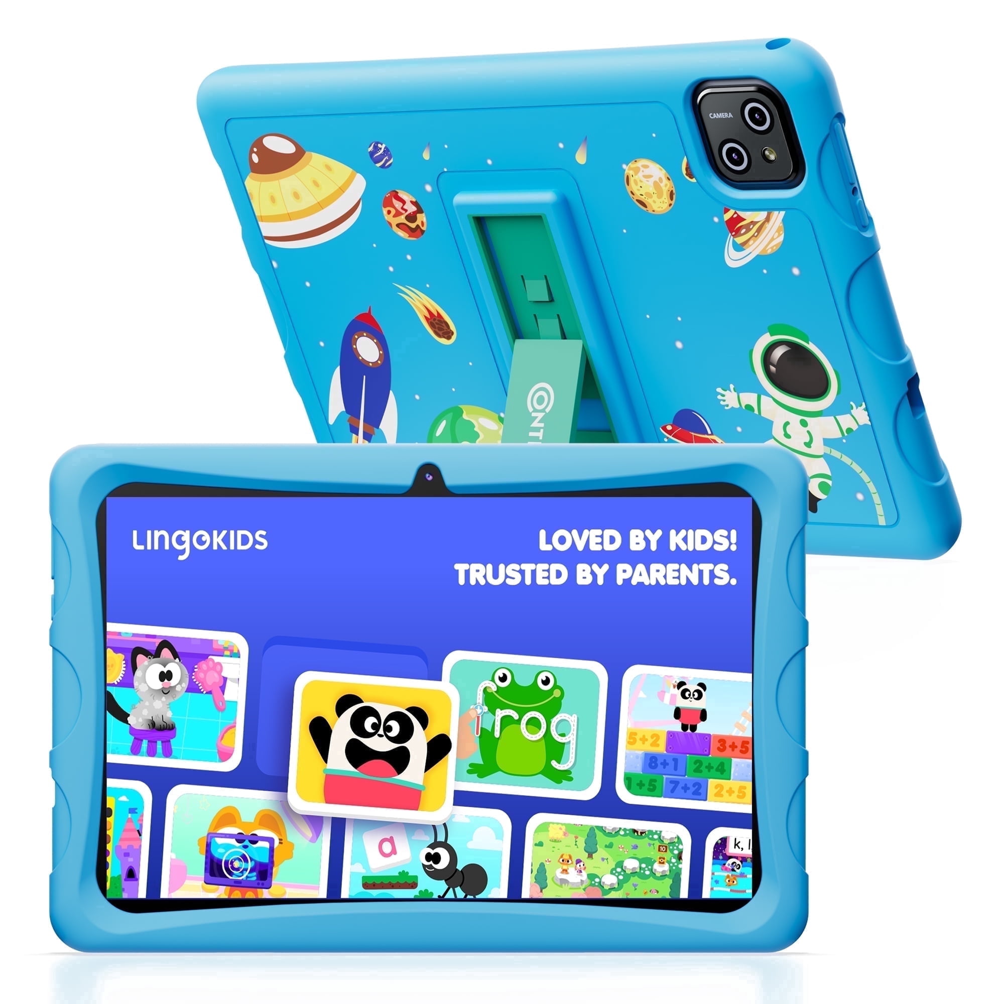 Contixo 10" Kids Tablet 2025 Model with Epic! & Lingokids, Educational Android Tablet for Kids 3-12, 32GB, Parental Controls, Kid-Proof Case with Kickstand- Blue