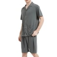 thumbnail image 4 of LSLJS Men's Pajama Set Sleepwear Lightweight Quick Dry Short Sleeve Shirts Shorts Soft Comfy Sleep Sets, Pajamas for Men Set Summer Clothes, 4 of 8
