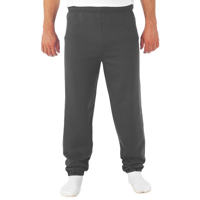 Jerzees Men's Fleece Sweatpants, Black Heather, Medium