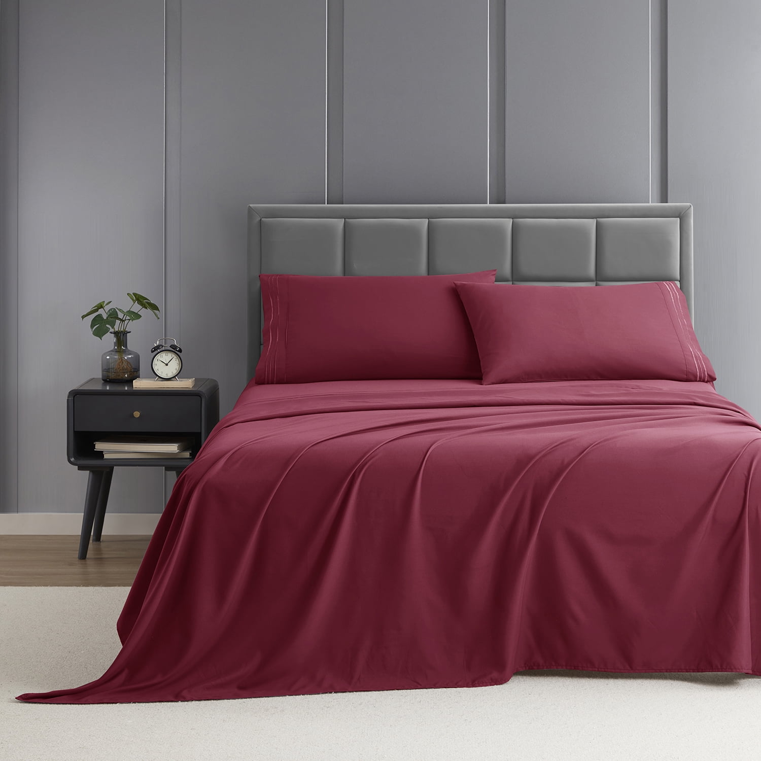 Nestl Twin Sheet Set, 1800 Series Microfiber Deep Pocket 4 Piece Bed Sheet Set
