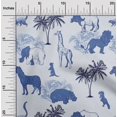 thumbnail image 2 of oneOone Cotton Poplin Medium Blue Fabric Tropical Animal Sewing Material Print Fabric By The Yard 56 Inch Wide, 2 of 4