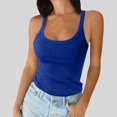 thumbnail image 4 of Lixiuxyad Ribbed Tank Tops For Women Women Spaghetti Strap Scoop Neck Ribbed Tank Tops Slim Fitted Cotton Camisole Basic Sleeveless Layering Shirts, 4 of 5