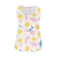 thumbnail image 4 of UPPADA Camisoles Mignonnes pour Femmes Tendance Col Rond à Fleurs Hauts d'Été Sans Manches Blouses Chic Décontracté Débardeurs Graphiques Jaune,m, 4 of 5
