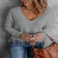 thumbnail image 3 of Women‘s Fashion Color Block Pullover Long Sleeve Hollow-out Distressed Tassels Sweater, 3 of 5